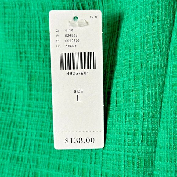ANTHROPOLOGIE MAEVE GREEN FIT & FLARE NOVA TEXTURED DRESS SZ L NWT SHORT SLEEVE - Picture 5 of 11